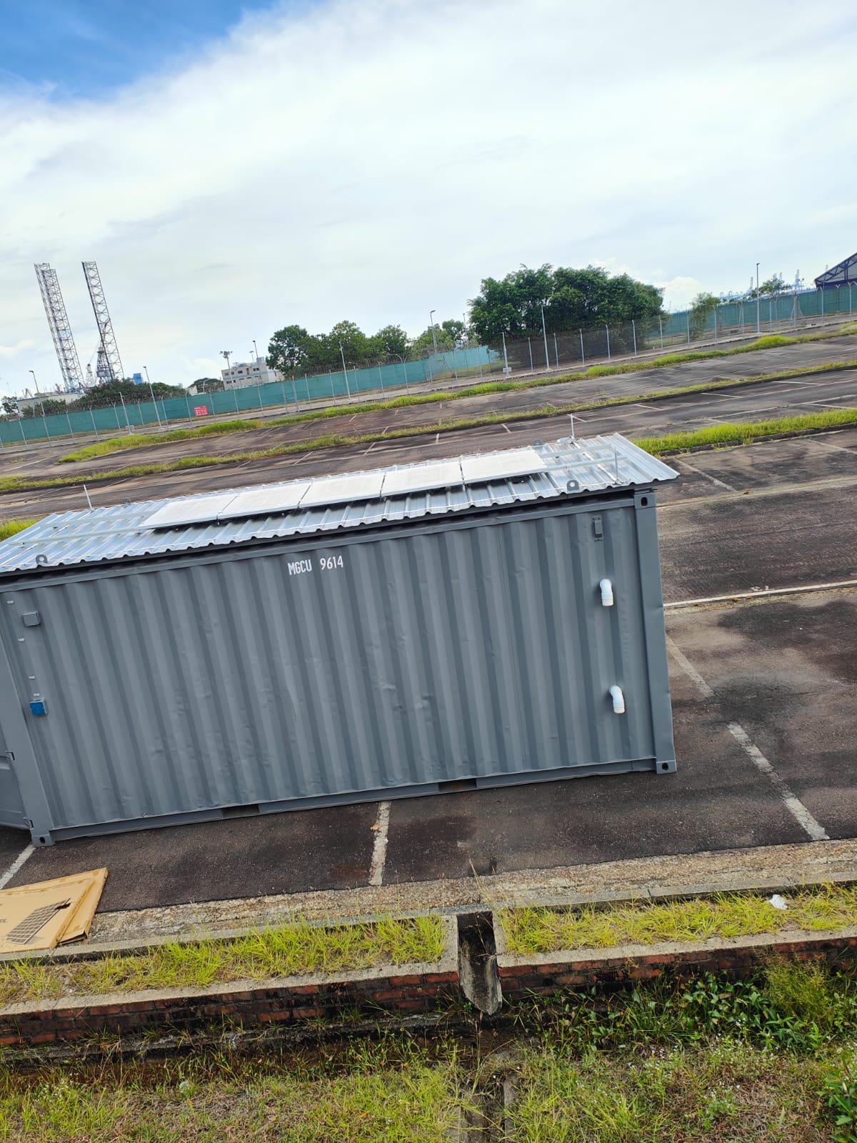 Installed 2kW solar panels and battery system for the storage containers at Tanjong Gul Camp
